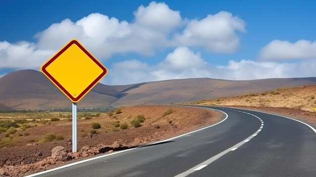 Segnale stradale sulla strada nel deserto