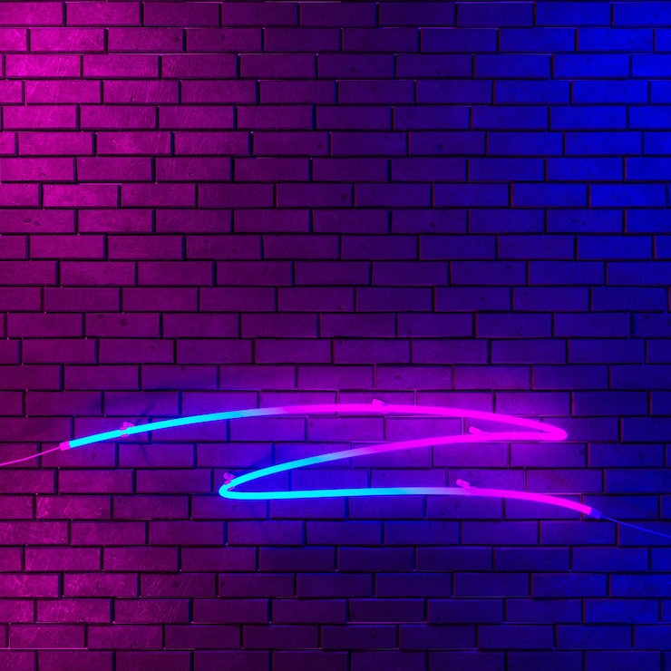 Foto segno al neon su parete di mattoni sfondo illustrazione 3d