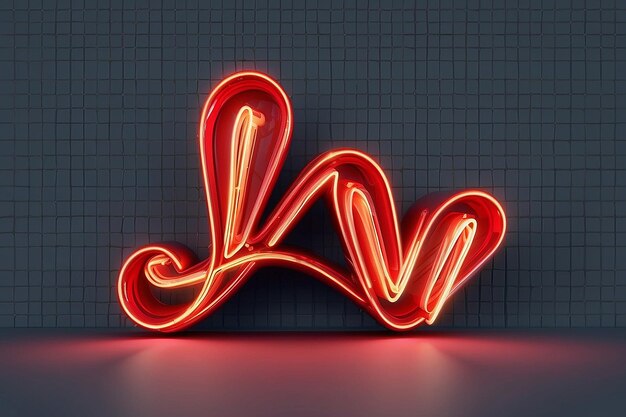 Segno d'amore al neon su sfondo trasparente Illustrazione vettoriale del giorno di San Valentino