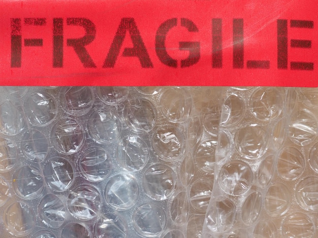 Segno dell'etichetta del segno fragile