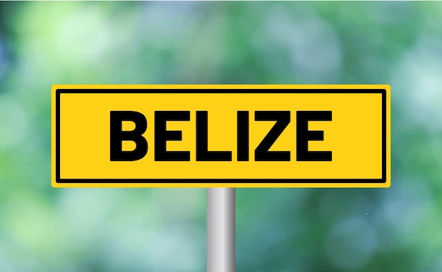 Segno stradale del Belize su sfondo sfocato