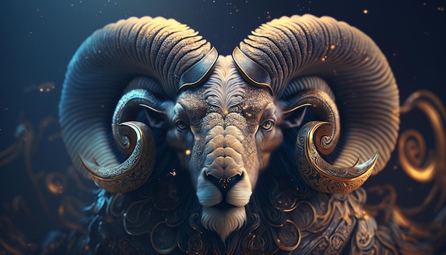 Segno zodiacale Ariete in stile fantasy