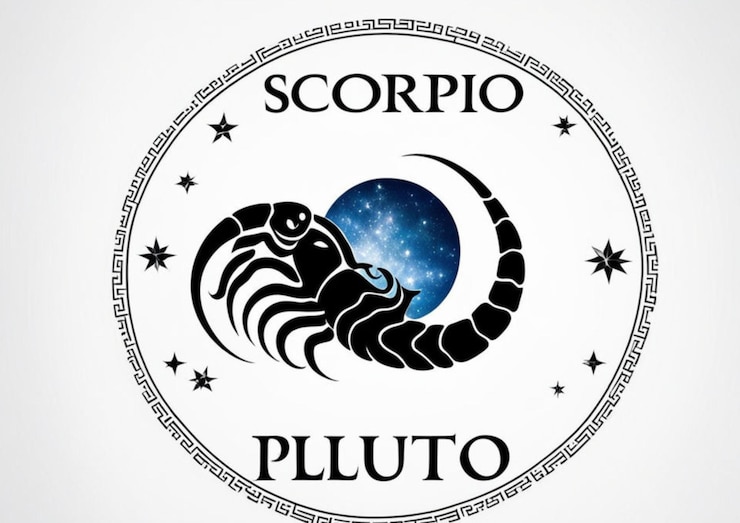Foto segno zodiacale dello scorpio illustrazione vettoriale del logo dell'oroscopo
