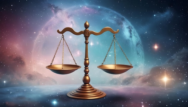 Segno zodiacale Libra bellissimo sfondo dell'universo