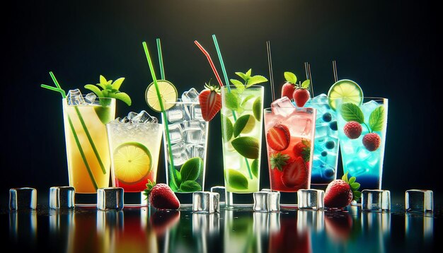 selezione di diversi cocktail