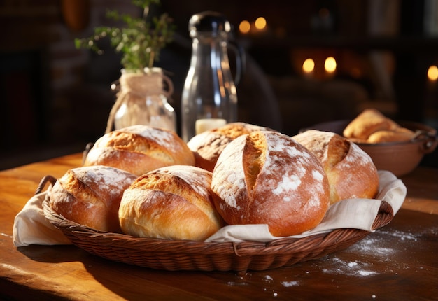 Selezione di pane fresco servito per la colazione