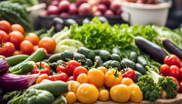 Selezione di verdure fresche dallo spazio di copia del mercato degli agricoltori.