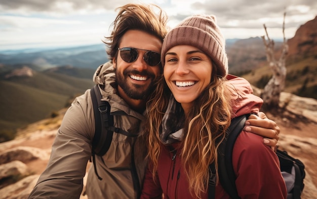 Selfie di una coppia felice AI