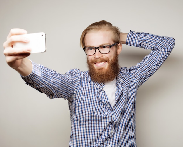 Selfie divertente. Giorno felice.