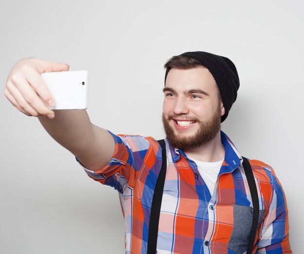 Selfie divertente. Giorno felice.