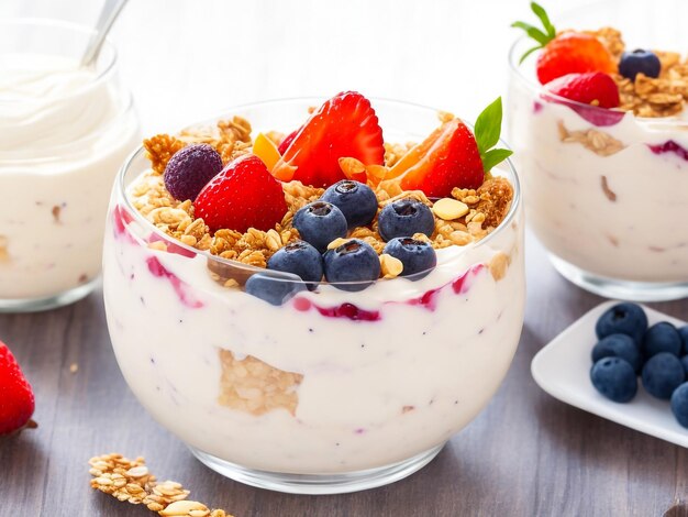 semifreddo allo yogurt con frutta e muesli