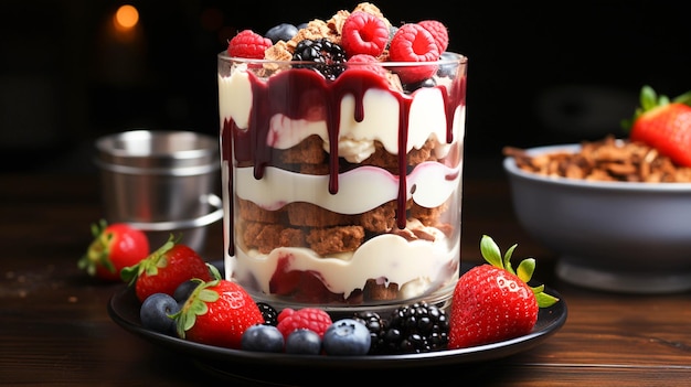 Semifreddo gourmet al cioccolato con yogurt alla frutta fresca