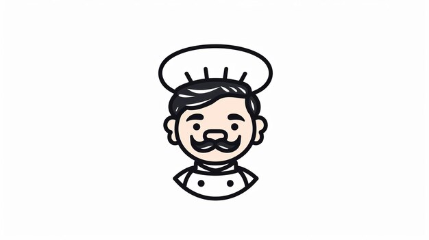 Semplice Chef Doodle linea vettore sfondo bianco tagging Generativo ai