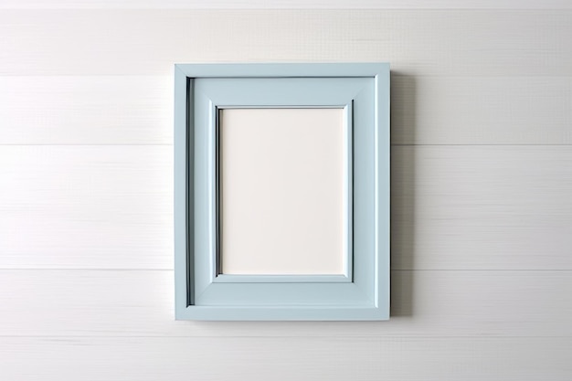 semplice cornice fotografica blu chiaro su sfondo bianco