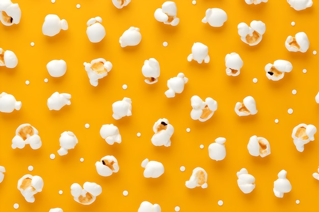 Semplice disegno di popcorn su sfondo giallo