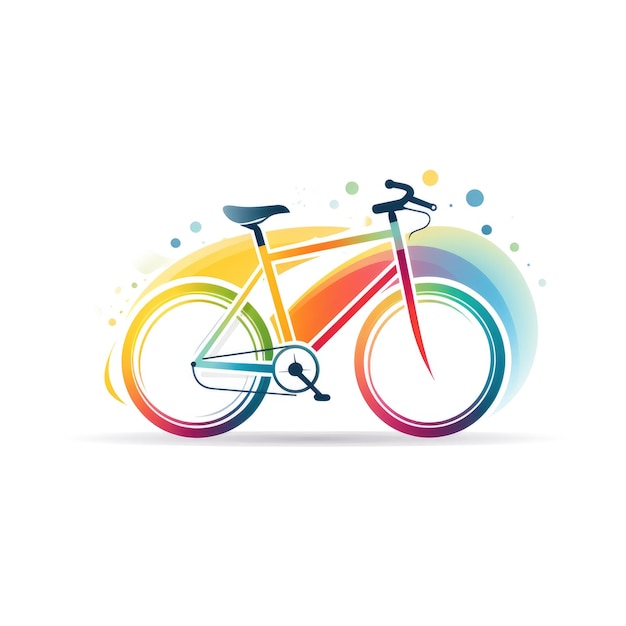 Semplice logo grafico della bici a colori su sfondo bianco Design minimalista