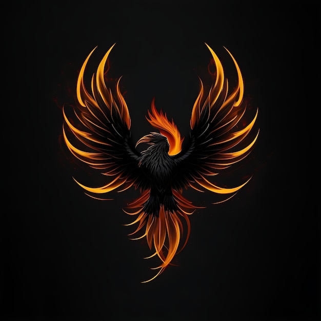 Semplice logo Phoenix su sfondo nero