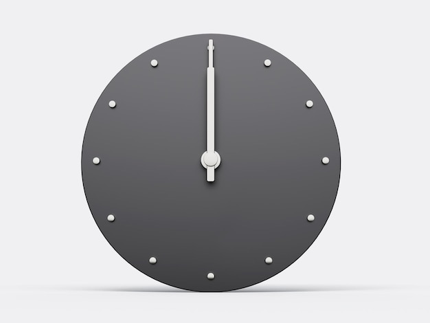 Semplice orologio grigio 12 o39clock o orologio Minimal moderno orologio 3D illustrazione