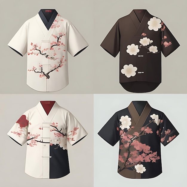 Semplici disegni di camicie giapponesi