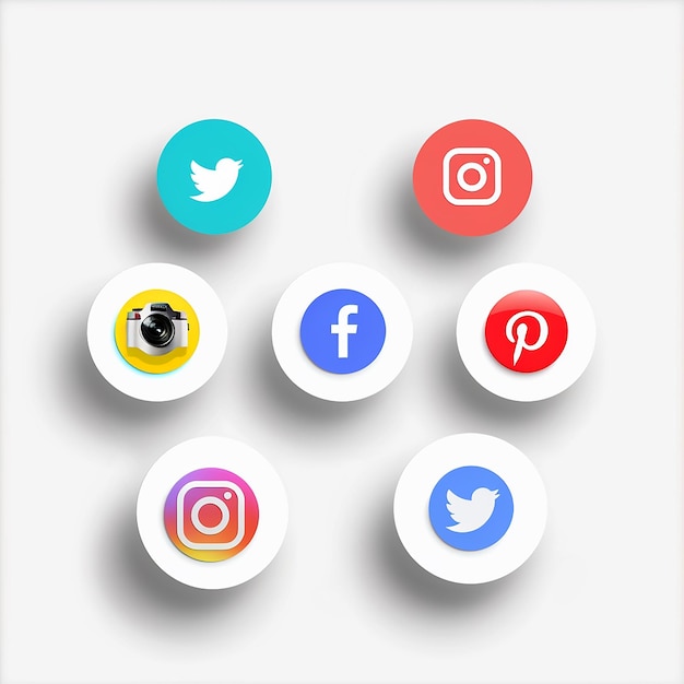 semplici icone colorate dei social media