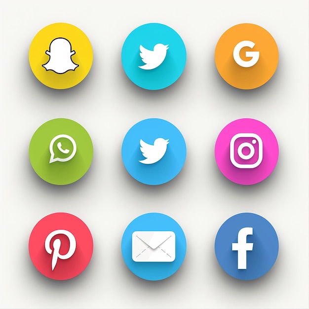 semplici icone colorate dei social media