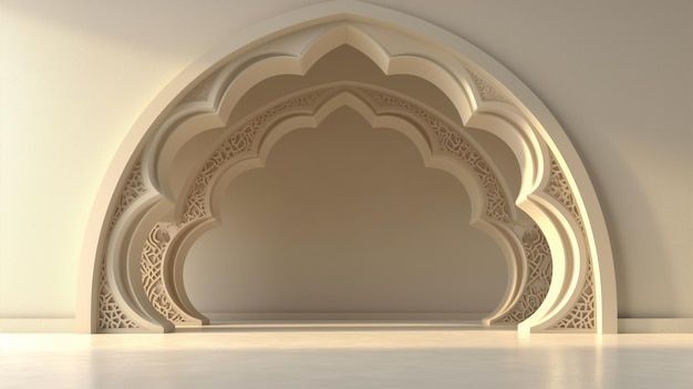 Semplico pulito palco islamico podio sfondo musulmano copia prodotto spaziale Ramadan