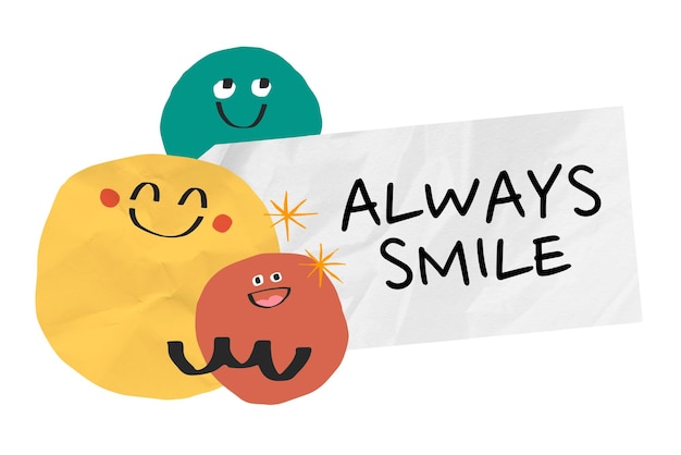 Sempre sorridere adesivo png sfondo trasparente