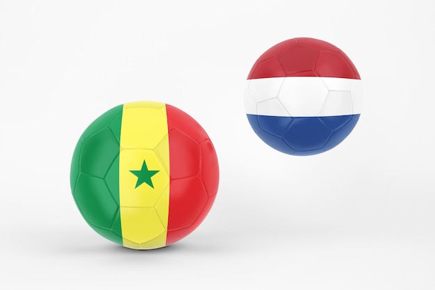 Senegal VS Paesi Bassi In Sfondo Bianco
