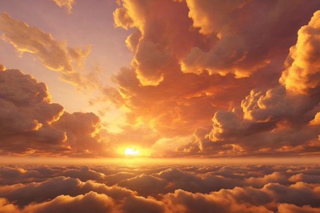 Senset Sfondo di nuvole dorate Sfondo di nuvole al tramonto Sfondo di nuvole Sfondo di cielo Nuvole Texture AI generativo