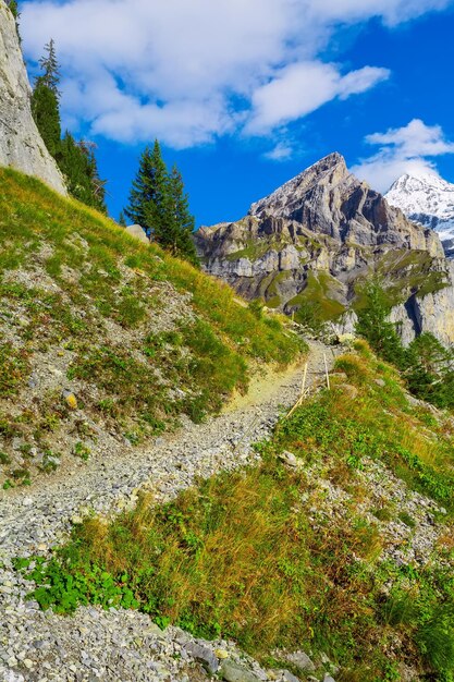 Sentiero delle Alpi bernese montagne innevate Svizzera