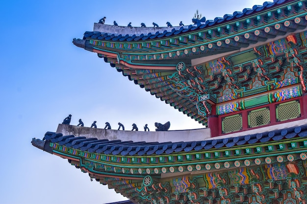 SeoulCorea del Sud 192020 L'immagine mostra il tetto di un edificio nel Palazzo Gyeongbokgung