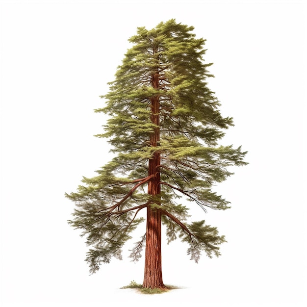 sequoia su sfondo bianco