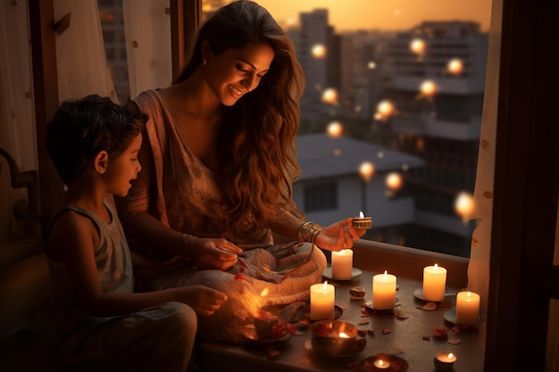 Serata familiare accogliente Senza elettricità Giovane uomo e donna seduti sul divano a casa la sera lavorando sul portatile leggendo un libro con candele Blackout concetto di relazione di interruzione di corrente