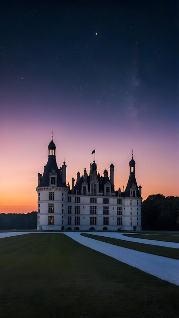 Serenata del crepuscolo al Chateau de Chambord Foto reale per il tema di revisione legale