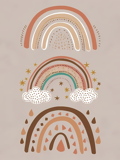 Serene Skies BohemianInspired Rainbow e modelli di nuvole