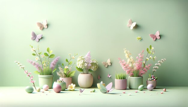Serene Spring Stage Un modello di esposizione di prodotti pastel