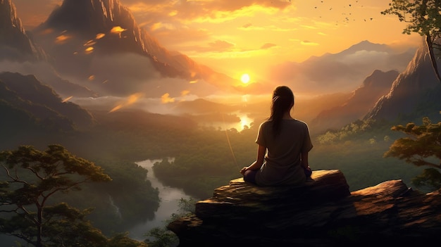 serenità al tramonto meditazione
