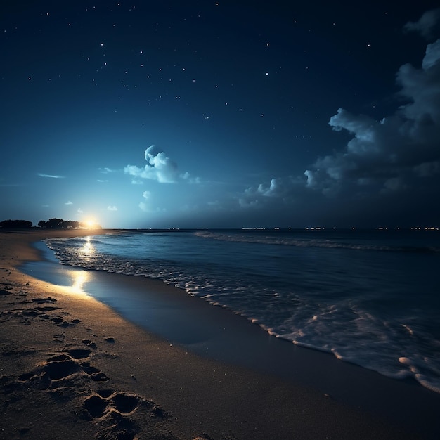 Serenità di mezzanotte, notti in spiaggia minimaliste