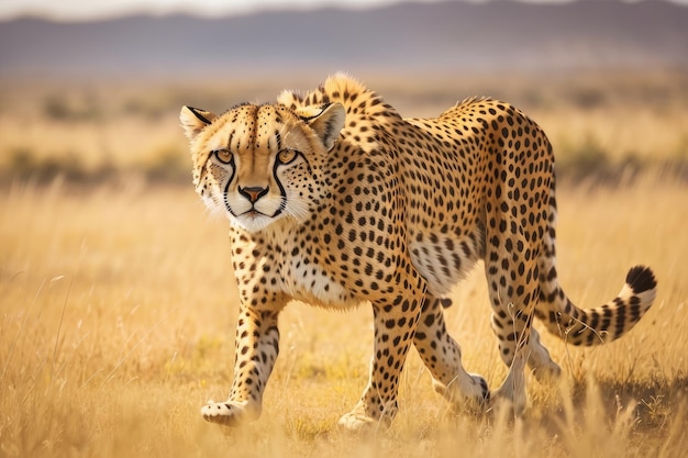 Serenità furtiva Sperimenta la grazia predatoria del maestoso ghepardo nella vasta savana