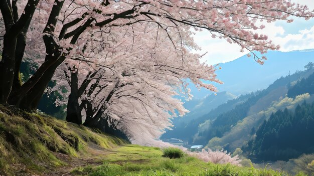 Serenità in fiore Gli accattivanti ciliegi di Yoshino adornano un paesaggio tranquillo