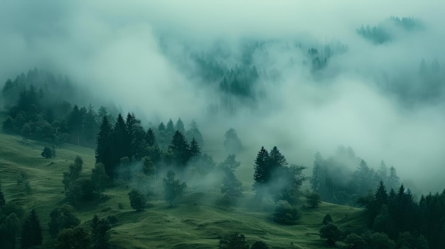 Serenità mattutina nebbiosa