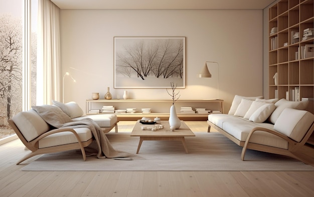 Serenità minimalista nel soggiorno