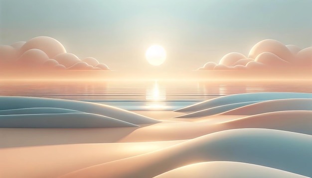 Serenity Dunes Un'alba pastello tranquilla sopra le colline gentili