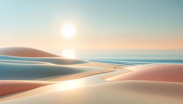 Serenity Dunes Un'alba pastello tranquilla sopra le colline gentili