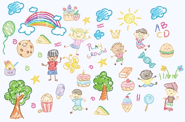 serie di illustrazioni per bambini