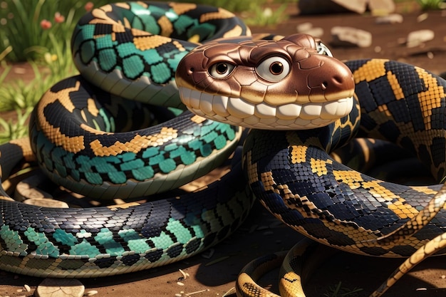 Serpente dei cartoni animati 3D