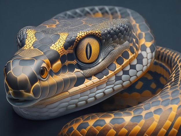 serpente realistico 3D altamente dettagliato