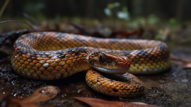 Serpente viscido e scivoloso generato dall'intelligenza artificiale