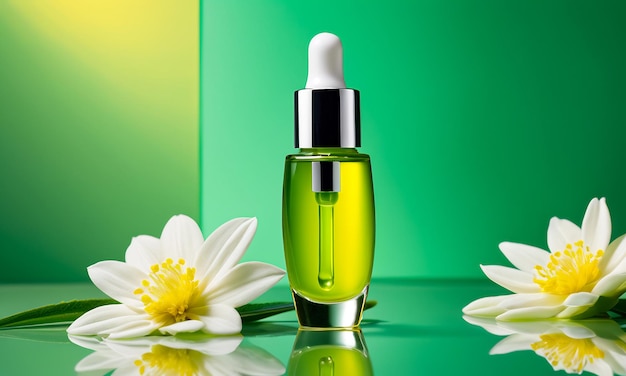 serum di lusso bottiglia cosmetica copyspace sfondo prodotto cosmetico olio o essenza per la cura della pelle