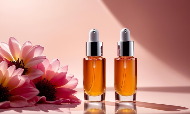 serum di lusso bottiglia cosmetica copyspace sfondo prodotto cosmetico olio o essenza per la cura della pelle